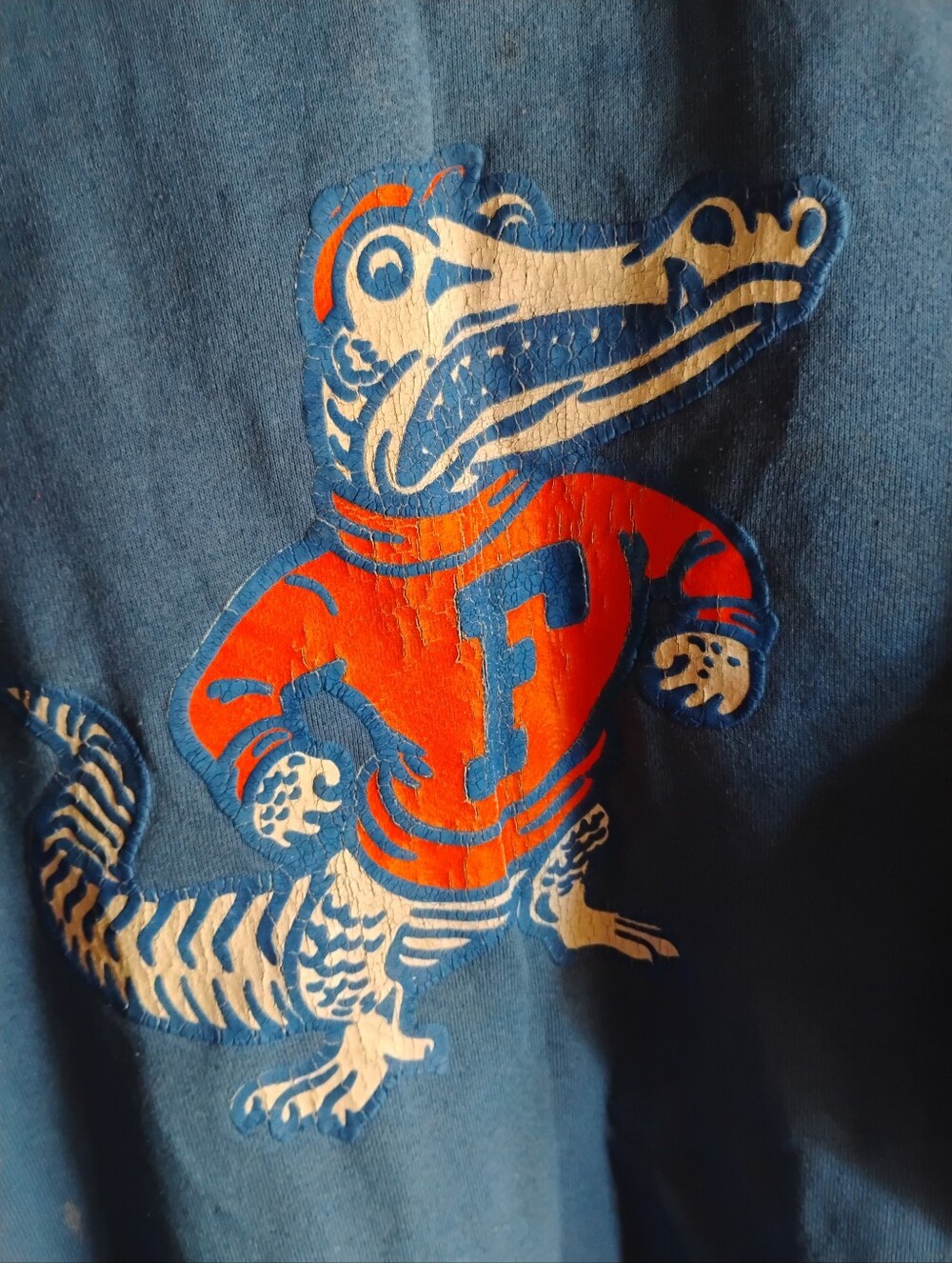 RARE Vintage PM Florida Gators Blue Long Sleeve Crew Neck Sweater Distressed L